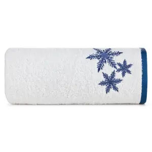 Produkt Bavlněný ručník s modrou vánoční výšivkou