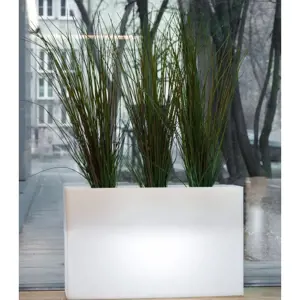 Produkt Bílý květináč LUNGO MAXI s osvětlením