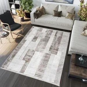 Produkt Designový vintage koberec s geometrickými vzory v hnědých odstínech Šířka: 120 cm | Délka: 170 cm