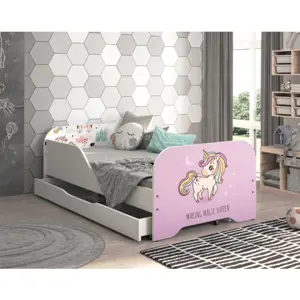 Produkt Dětská postel 140 x 70 cm s motivem růžového jednorožce