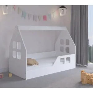 Produkt Dětská postel Montessori domeček 140 x 70 cm bílá pravá