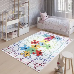 Produkt Dětský koberec s barevným motivem puzzle Šířka: 140 cm | Délka: 200 cm