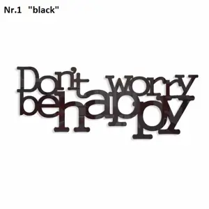 Produkt Don't worry be happy dekorace na zeď Černá