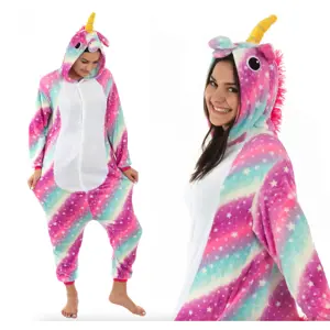 Produkt Duhový overal kigurumi s motivem jednorožce velikost M