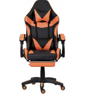 Ergonomická herní židle CLASSIC s podnožkou oranžová