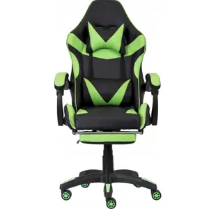 Ergonomická herní židle CLASSIC s podnožkou zelená