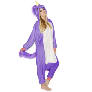 Produkt Fialový kigurumi overal s motivem jednorožce velikost S