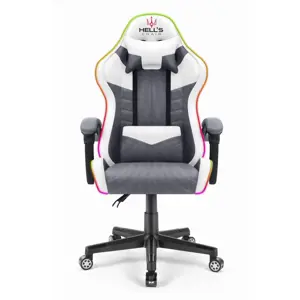 Produkt Herní židle HC-1004 LED RGB šedobílá