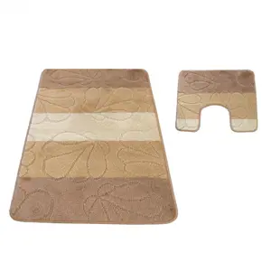 Produkt Koupelnový set koberců v béžové barvě 50 cm x 80 cm + 40 cm x 50 cm