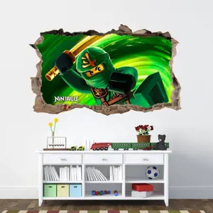 Krásná dětská nálepka na zeď bojovník ninja go 77 x 47 cm