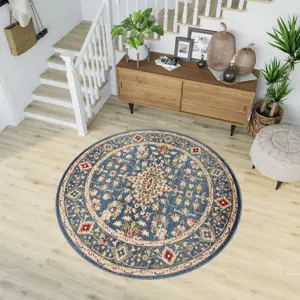 Produkt Kulatý vintage koberec v modré barvě