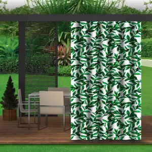 Produkt Luxusní bílý závěs do zahradního altánu s motivem listů 155x240 cm