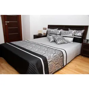 Luxusní přehozy na postel v šedé barvě s proužky a ornamenty Šířka: 200 cm | Délka: 220 cm