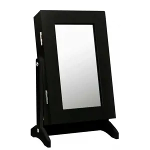 Produkt Malá černá šperkovnice se zrcadlem 21 x 15 x 35 cm