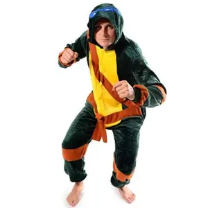 Moderní kigurumi overal zelené barvy s motivem NINJA velikost L