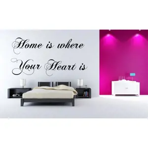 Produkt Nálepka na zeď nápis HOME IS WHERE YOUR HEART IS 100 x 200 cm