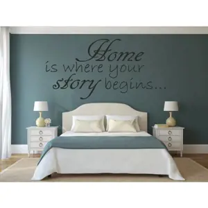 Produkt Nálepka na zeď nápis HOME IS WHERE YOUR STORY BEGINS 50 x 100 cm