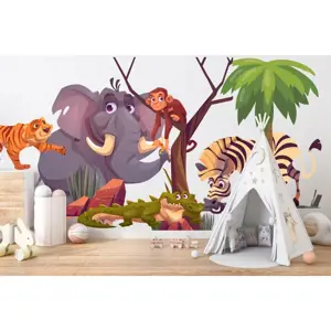 Produkt Nálepka na zeď pro děti animovaná zvířata Madagaskar 120 x 240 cm