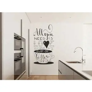 Produkt Nálepka na zeď s textem ALL YOU NEED IS LOVE AND A CUP OF COFFEE 100 x 200 cm