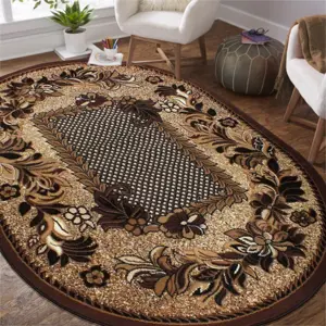 Oválný vintage koberec elegantní hnědé barvy Šířka: 80 cm | Délka: 150 cm
