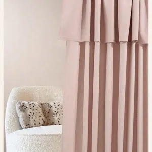 Produkt Pudrově růžový závěs MIA na stříbrná kolečka 140 x 260 cm