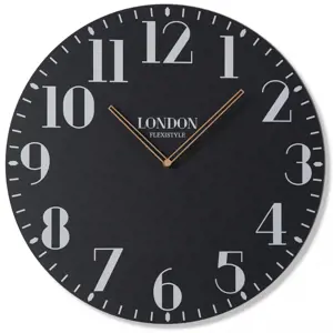 Produkt Retro nástěnné hodiny v černé barvě LONDON RETRO 50cm