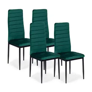 Produkt Sada 4 elegantních sametových židlí v zelené barvě
