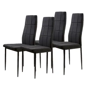 Produkt Sada 4 židlí v černé barvě s moderním designem