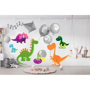 Produkt Samolepka na zeď veselý barevný dinosauři 60 x 120 cm