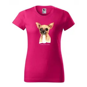 Produkt Stylové dámské tričko bavlněné s potiskem psa čivava