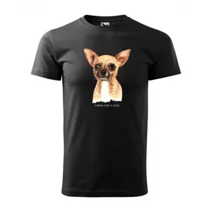 Produkt Stylové pánské tričko bavlněné s potiskem psa čivava