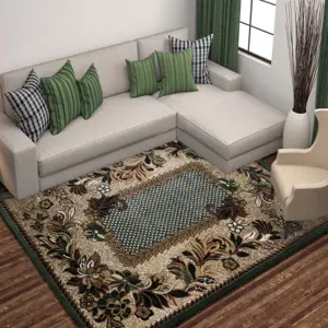 Stylový vintage koberec se zeleným okrajem Šířka: 120 cm | Délka: 170 cm