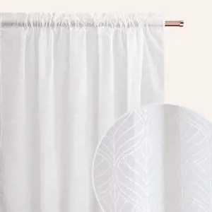 Produkt Záclona La Rossa v bílé barvě na pruhované pásce 140 x 280 cm