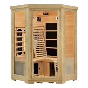 Produkt Juskys Infračervená sauna / tepelná kabina Aalborg s triplexním topným systémem a dřevem Hemlock