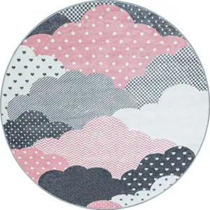 Produkt Dětský koberec Bambi mraky růžový kruh