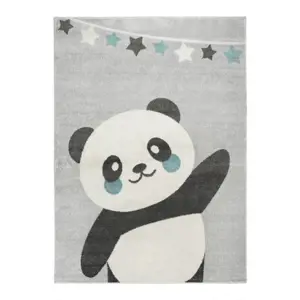 Produkt Dětský koberec Emily Kids 5864A Panda šedý / tyrkysový