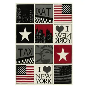 Produkt Dětský koberec Kids 531944/51935 USA New York červený