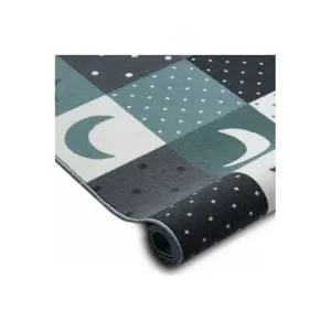 Produkt Dětský metrážový koberec STARS tyrkus / šedý