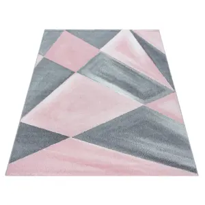 Produkt Koberec Beta geometrie, růžový / šedý