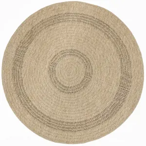 Produkt Koberec Indiana 08866A JUTE / BLACK, béžový / grafitový kruh