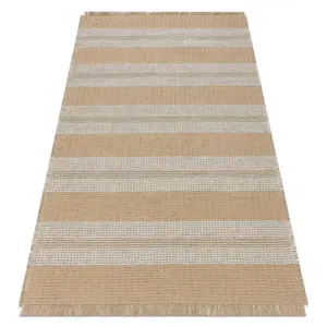 Produkt Koberec JUTE 3734 béž / šedý pásy s třásněmi