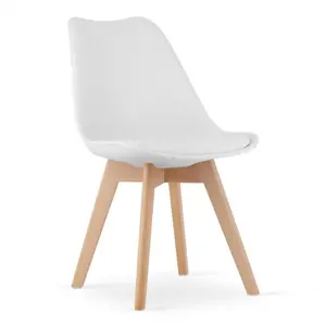 Produkt Set čtyř jídelních židlí MARK - bílé (hnědé nohy) 4ks
