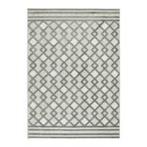 Produkt Šňůrkový koberec Stella D418A - Romby Aztec šedý / stříbrný